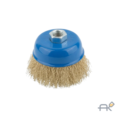 Кордщетка чашечная 8960 60 мм. посадочная гайка М14. латунированная стальная проволока - 45-1-001